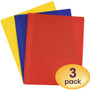 Smead Letter Fastener Folder - 8 1/2" x 11" - 180 Sheets Capacity - 2 x Double Tang Fastener(s) - 2 Internal Pocket(s) - Red, Yellow, Blue Product Image 