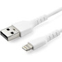 StarTech.com 3.3 ft. (1 m) USB to Lightning Cable - Apple MFi Certified - White Product Image 