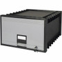 Storex Storage Case - External Dimensions: 18.3" Length x 11.5" Width x 24.4" Height - Media Size Supported: Legal - Heavy Duty - Stackable - Black, Gray Product Image 