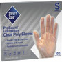Safety Zone Clear Powder Free Polyethylene Gloves - 11.75" Glove Length - Small Size - Clear - Die Cut, Heat Sealed Edge, Embossed Grip, Latex-free, Silicone-free, Recyclable - For Food Product Image 