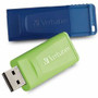 Microban 64GB Store 'n' Go USB Flash Drive - 2pk - Blue, Green - 64 GB - USB 2.0 Type A - Blue, Green Product Image 