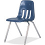 Virco Classic 9018 Stack Chair - Navy Seat Color - Plastic Seat Material - Chrome Frame Color Product Image 
