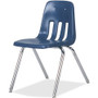 Virco Classic 9018 Stack Chair - Navy Seat Color - Plastic Seat Material - Chrome Frame Color Product Image 