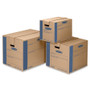 Bankers Box SmoothMove Prime Moving/Storage Boxes, Hinged Lid, Regular Slotted Container, Medium, 18" x 18" x 16", Brown/Blue, 8/Carton (FEL0062801) View Product Image