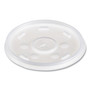 Dart Plastic Lids for Foam Cups/Bowls/Containers, Flat with Straw Slot, Fits 6 oz to 14 oz, Translucent, 100/Pack, 10 Packs/Carton View Product Image