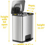 HLS Commercial AirStep Stainless Steel Step Trash Can - Deodorizer - 13 gal Capacity - Rectangular - Manual - Sensor, Smudge Resistant, Foot Pedal, Handle, Easy to Clean, Fingerprint Resistant, Vented Product Image 