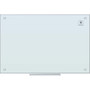 U Brands Magnetic Glass Dry Erase Board - 23" (1.9 ft) Width x 35" (2.9 ft) Height - Frosted White Tempered Glass Surface - Rectangle - Horizontal/Vertical - Magnetic Product Image 