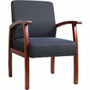Lorell Thickly Padded Guest Chair - Cherry Frame Color - Four-legged Base - Midnight Blue Product Image 