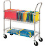Lorell Mobile Wire Mail Cart - 99.21 lb Load Capacity - 4 Casters - 4" Caster Size - Steel - 34.25" Width x 12.50" Depth x 40" Height Product Image 