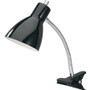 Lorell LED Clip-on Desk Lamp - 15.5" Height x 3" Width - 10 W LED Bulb - Plastic - Desk Mountable - Black Product Image 