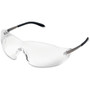 Crews BlackJack Metal Alloy Safety Glasses - Eye, Ultraviolet Protection - Clear Lens - Chrome Frame - Side Shield, Scratch Resistant, Non-slip, Wraparound Lens Product Image 