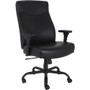 Lorell Big & Tall Executive High-Back Chair With Adjustable Arms - Black Seat Color - Bonded Leather Seat Material - Black Back Color - Bonded Leather Back Material - High Back Product Image 