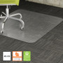Lorell Low-Pile Chairmat - Carpeted Floor - 60" Length x 46" Width x 0.122" Thickness - Rectangular - Vinyl - Clear Product Image 