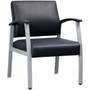 Lorell Mid-Back Healthcare Guest Chair - Vinyl Seat Material - Vinyl Back Material - Powder Coated Silver Frame Color - Steel Frame Material - Mid Back Product Image 