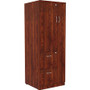 Lorell Essentials Series Tall Storage Cabinet - 65.6" Height x 23.6" Width x 23.6" Depth Cabinet, x 0.5" Length Compartment - 2 x Storage Drawer(s) - 1 Door(s) - Finish: Cherry, Laminate Product Image 