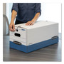 Bankers Box STOR/FILE Medium-Duty Strength Storage Boxes, Letter Files, 12.25" x 24.13" x 10.75", White/Blue, 4/Carton View Product Image