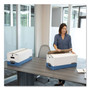 Bankers Box STOR/FILE Medium-Duty Strength Storage Boxes, Letter Files, 12.25" x 24.13" x 10.75", White/Blue, 4/Carton View Product Image