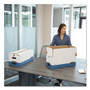 Bankers Box STOR/FILE Medium-Duty Strength Storage Boxes, Letter Files, 12.25" x 24.13" x 10.75", White/Blue, 4/Carton View Product Image