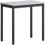 Lorell Utility Table - Gray Rectangle, Laminated Top - Powder Coated Black Base - 500 lb Capacity - 30" Table Top Width x 18.13" Table Top Depth - 30" Height Product Image 