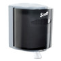 Scott Essential Center-Pull Towel Dispenser - Center Pull Dispenser - 1 x Roll - 11.9" Height x 10.3" Width x 9.3" Depth - Smoke Black - Lockable Product Image 
