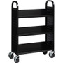 Lorell Single-sided Book Cart - 3 Shelf - Round Handle - 5" Caster Size - Steel - 32" Width x 14" Depth x 46" Height - (LLR99933) Product Image 