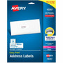 Avery Easy Peal Sure Feed Address Labels - 1" Width x 2 5/8" Length - Permanent Adhesive - Rectangle - Inkjet, Laser - Matte White Product Image 