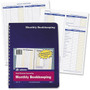 Adams Monthly Bookkeeping Record Book - Spiral Bound - White Sheet(s) - Blue, Yellow Print Color Product Image 