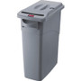 Rubbermaid Commercial Slim Jim Confidential Document Containers w/Lids - External Dimensions: 11" Width x 22" Depth x 25" Height - 16 gal - Lid Lock Closure - Gray - For Document Product Image 