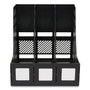 Advantus 3-compartment Magazine/Literature File - 3 Compartment(s) - Desktop - Durable, Lightweight, Labeling Area - Black - Plastic Product Image 