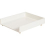 U Brands Juliet Desk Paper Tray - 2.50" Height x 9.80" Width x 12.30" Depth - Desktop, Tabletop - Stackable, Front Loading - White - Pine Wood, Brass Product Image 