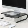 Lorell Monitor/Laptop Stand - 20 lb Load Capacity - 5.50" Height x 14.50" Depth - Desktop - Steel - Black Product Image 