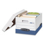 Bankers Box R-KIVE Heavy-Duty Storage Boxes, Letter/Legal Files, 12.75" x 16.5" x 10.38", White/Blue, 4/Carton (FEL0724303) View Product Image