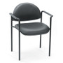Boss Diamond Stacking Chair with Arm - Black - Fabric Product Image 
