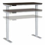 Bush Business Furniture Move 40 Series 48w X 24d Electric Height Adjustable Standing Desk - Mocha Cherry Rectangle Top - Silver T-shaped Base - 2 Legs - 176 lb Capacity - Height Adjustable Product Image 