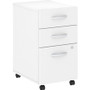 Bush Business Furniture Studio C 3 Drawer Mobile File Cabinet - 27.8" Height x 15.7" Width x 20.2" Depth - 3 x File, Box Drawer(s) - Finish: White, Thermofused Laminate (TFL) Product Image 