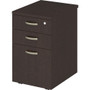 Bush Business Furniture Easy Office 16W 3 Drawer Mobile Pedestal - 25.4" Height x 16" Width x 20.1" Depth - 3 x File, Box Drawer(s) - Material: Thermofused Laminate (TFL), Steel, Metal, Engineered Wood - Finish: Mocha Cherry, Laminate Product Image 
