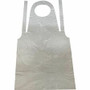 Genuine Joe 50" Disposable Poly Apron - White - Polyethylene, Polyethylene - 100/Pack Product Image 