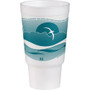 Dart J Cup 32 oz Horizon Design Foam Pedestal Cups - 1 quart - Teal - Foam - Coffee, Soft Drink, Juice, Tea, Water, Hot Drink, Cold Drink - 16/Pack Product Image 