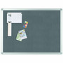 MasterVision Ayda Fabric Bulletin Board - Gray Fabric, Felt Surface - Self-healing, Sleek Style - Aluminum Frame - 18" Height x 24" Width Product Image 