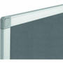 MasterVision Ayda Fabric Bulletin Board - Gray Fabric, Felt Surface - Self-healing, Sleek Style - Aluminum Frame - 18" Height x 24" Width Product Image 