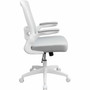 Boss Flip Arm Mesh Back Task Chair - Gray Seat Color - Foam, Fabric Seat Material - Mesh Back Material - White Frame Color - 5-star Base Product Image 