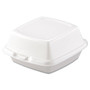 Dart Foam Hinged Lid Containers, 6 x 5.78 x 3, White, 500/Carton (DCC60HT1) View Product Image