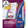 Avery Ready Index Custom TOC Binder Dividers - 30 x Divider(s) - 1-10 - 10 Tab(s)/Set - 8.5" Divider Width x 11" Divider Length - 3 Hole Punched Product Image 