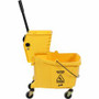 Genuine Joe 35-quart Side Press Mop Bucket & Wringer Combo - 8.75 gal - Caster - 21" x 16" x 14" - Yellow - (GJO02347PL) Product Image 