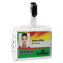 Durable ID/Security Card Holder Set, Vertical/Horizontal, Clip, Clear, 25/Pack Product Image 