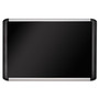 MasterVision Soft-touch Bulletin Board, 96 x 48, Black Fabric Surface, Aluminum/Black Aluminum Frame Product Image 