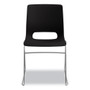 HON Motivate High-Density Stacking Chair, Supports Up to 300 lb, 17.75" Seat Height, Onyx Seat, Black Back, Chrome Base, 4/Carton Product Image 