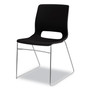 HON Motivate High-Density Stacking Chair, Supports Up to 300 lb, 17.75" Seat Height, Onyx Seat, Black Back, Chrome Base, 4/Carton Product Image 