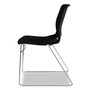 HON Motivate High-Density Stacking Chair, Supports Up to 300 lb, 17.75" Seat Height, Onyx Seat, Black Back, Chrome Base, 4/Carton Product Image 