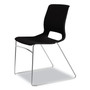HON Motivate High-Density Stacking Chair, Supports Up to 300 lb, 17.75" Seat Height, Onyx Seat, Black Back, Chrome Base, 4/Carton Product Image 